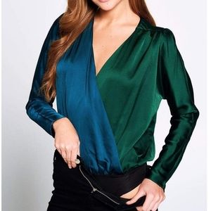 Strut & Bolt two tone silky bodysuit